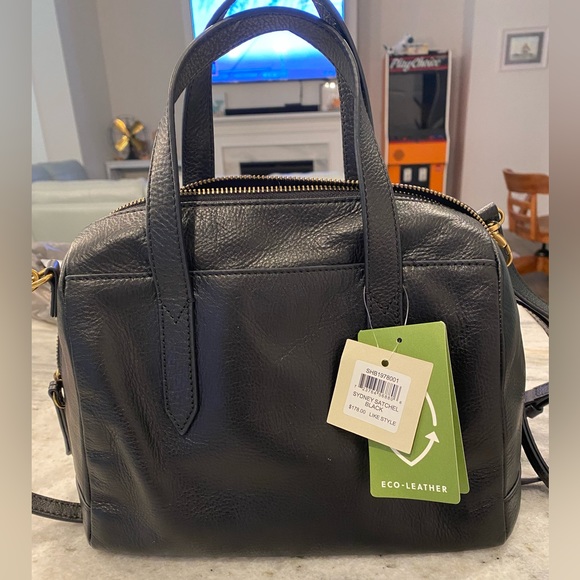 Fossil Sydney Satchel. Black. NWT - Picture 2 of 7